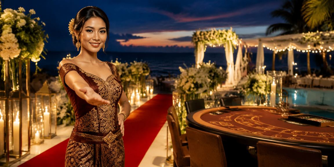 Permainan baccarat di tepi pantai dengan suasana santai