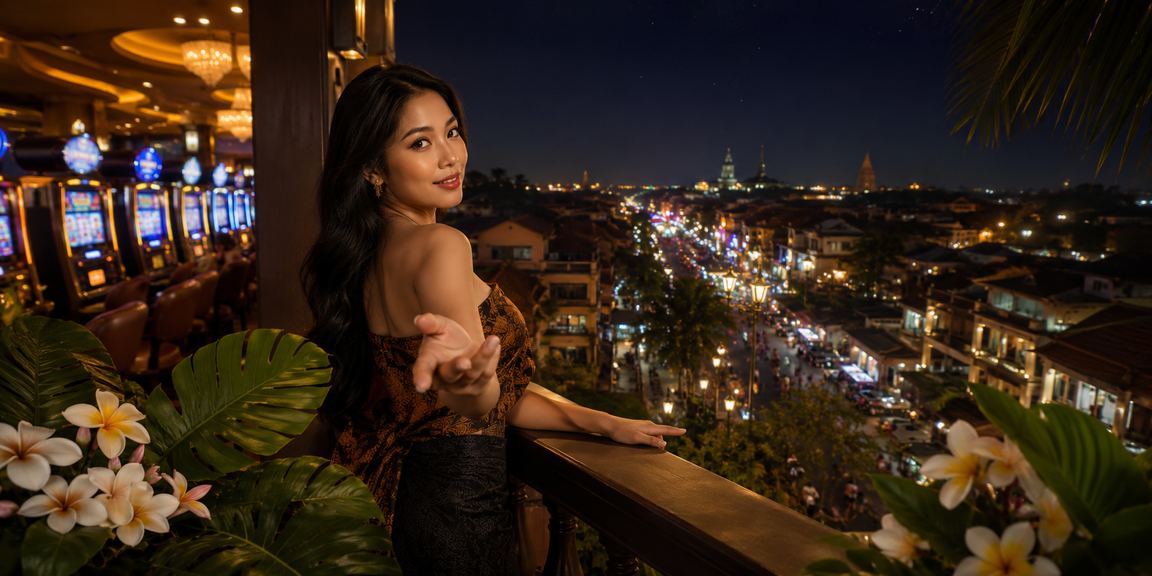 Wanita Vietnam memainkan casino betting dari ponsel pintarnya